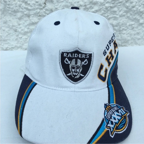 Vtg Rare Reebok NFl baseball cap superbowl 37 hat XXXVII 2003 - Oakland Raiders. - Picture 4 of 15